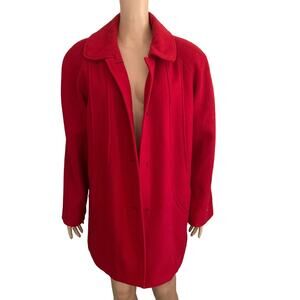 Vintage Karizma Wool Coat Womens 12 Red Made in Russia